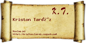 Kriston Taráz névjegykártya